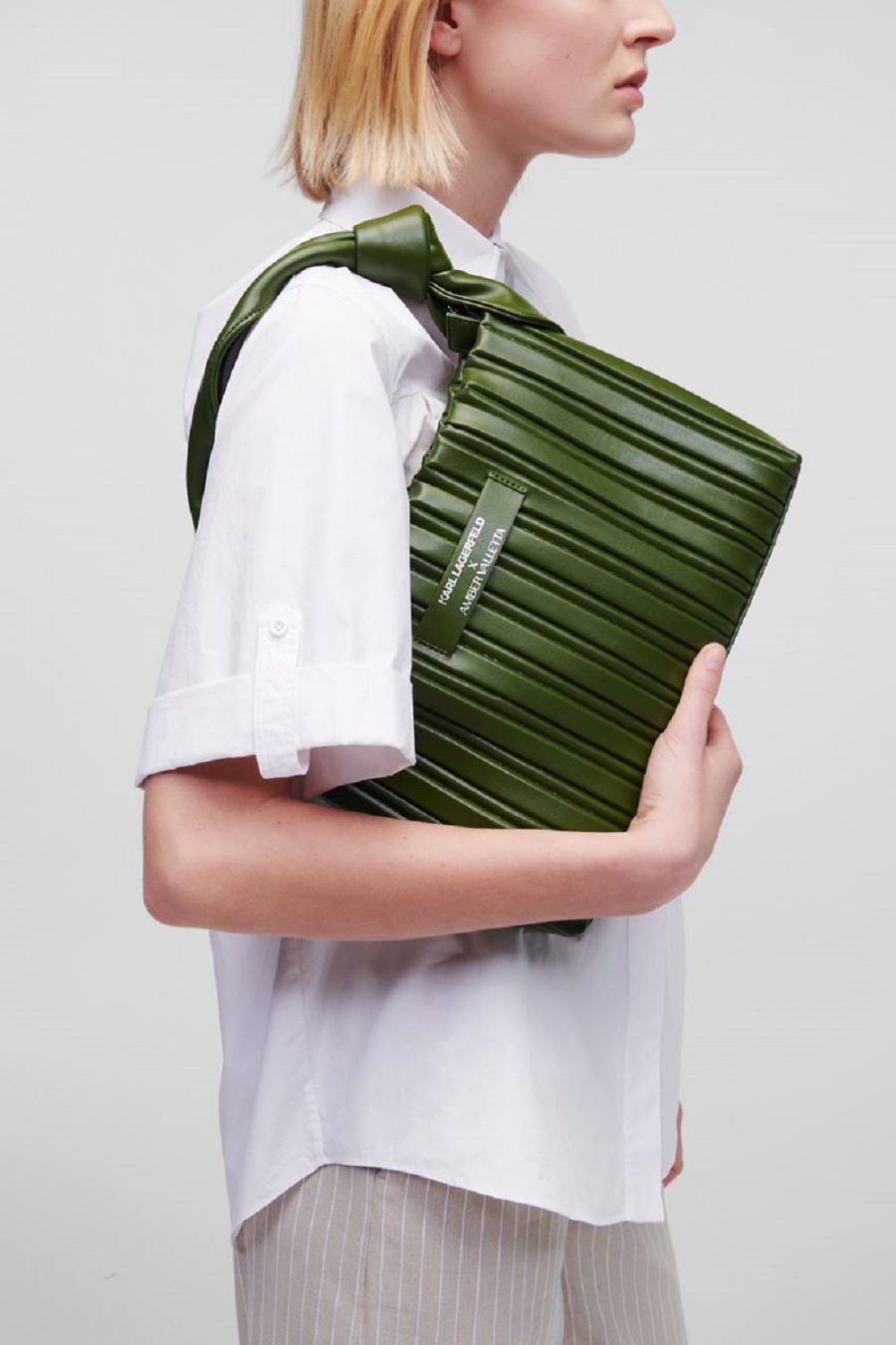 Karl Lagerfeld x Amber Valletta Klxav Pleated Clutch Woman Handbag