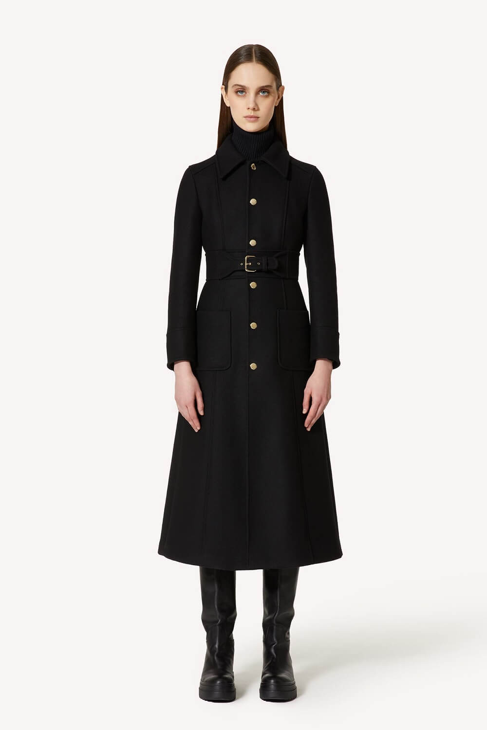 Long Fitted Wool-Cashmere Coat – Tiffany Boutique Cyprus